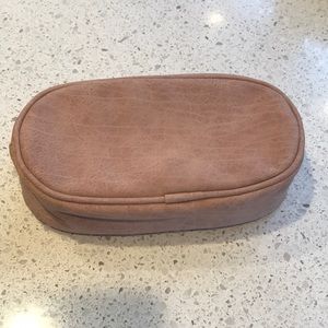 BareMinerals vegan soft leather nude make up bag